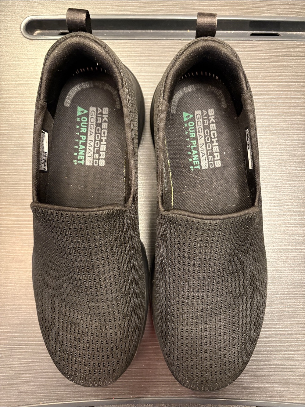 Skechers Black Slip-On Mesh Casual Sneakers - Picture 5 of 5